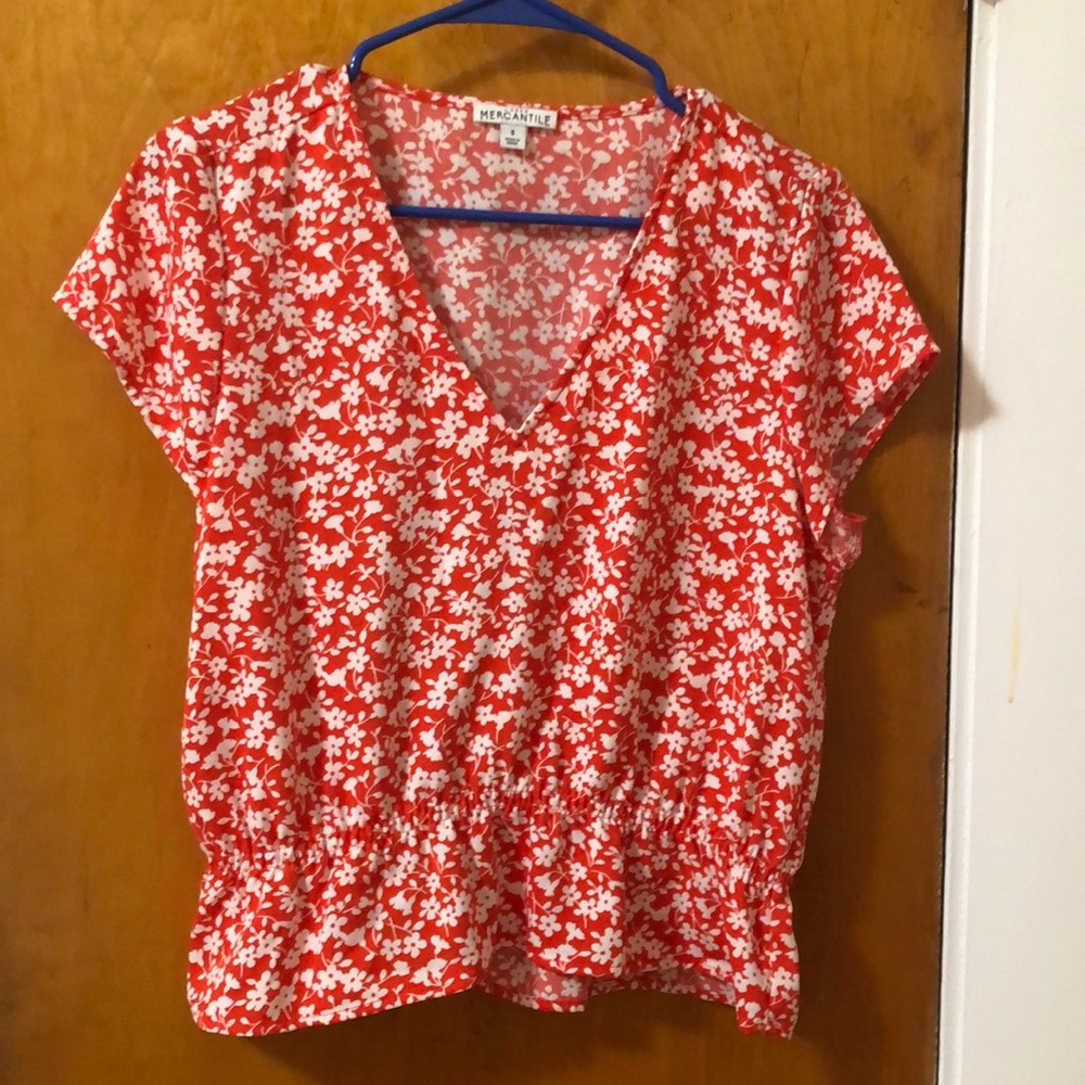 Orange floral top
